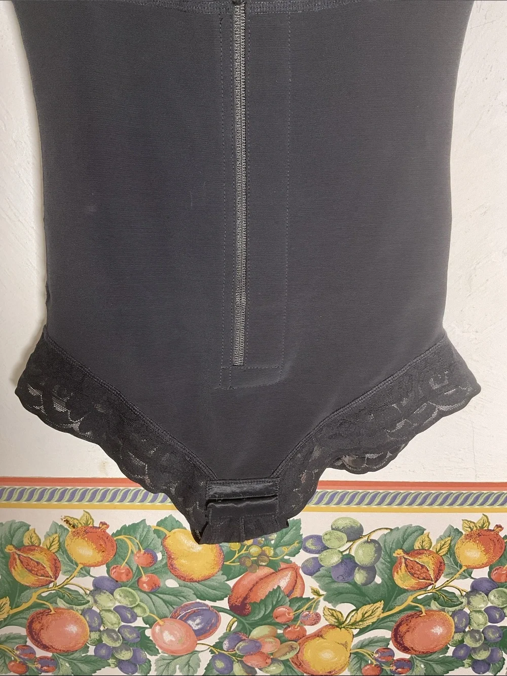Black Full Body Shapwear Bodysuit Faja Tummy Control Zip Hook Eye Size S